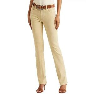 NWT $695 LAUREN RALPH LAUREN WOMEN'S LEATHER Pants 8P High-Rise Straight Suede n